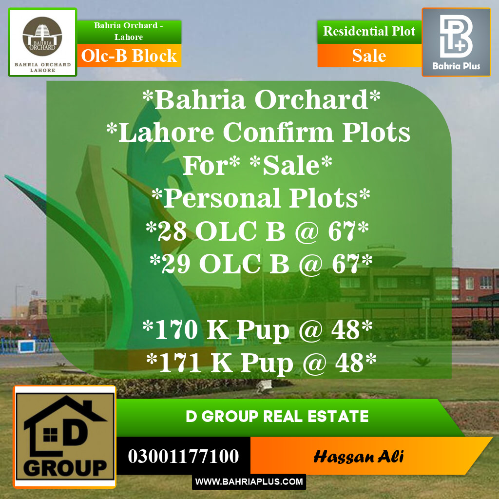 Residential Plot for Sale in OLC-B Block - Bahria Orchard, Lahore - (BP-154368)