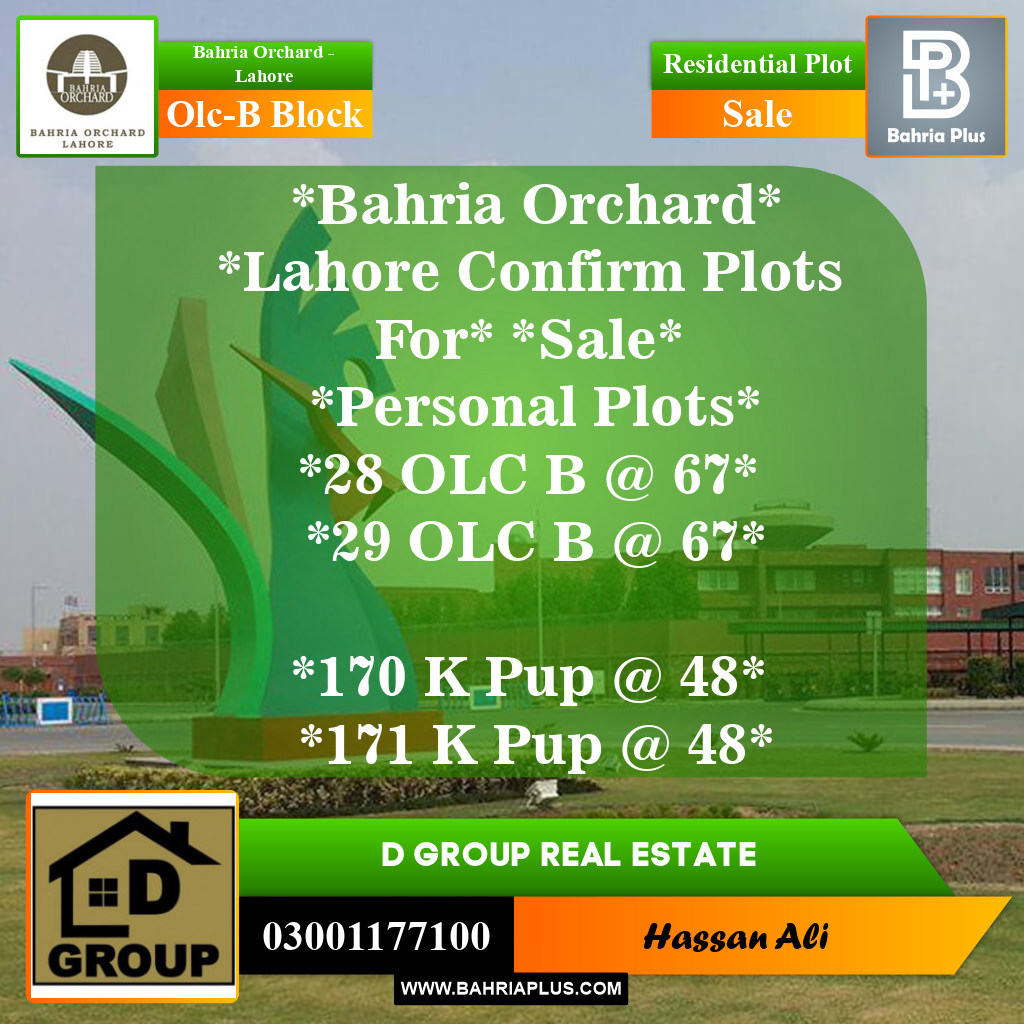 Residential Plot for Sale in OLC-B Block -  Bahria Orchard, Lahore - (BP-154368)