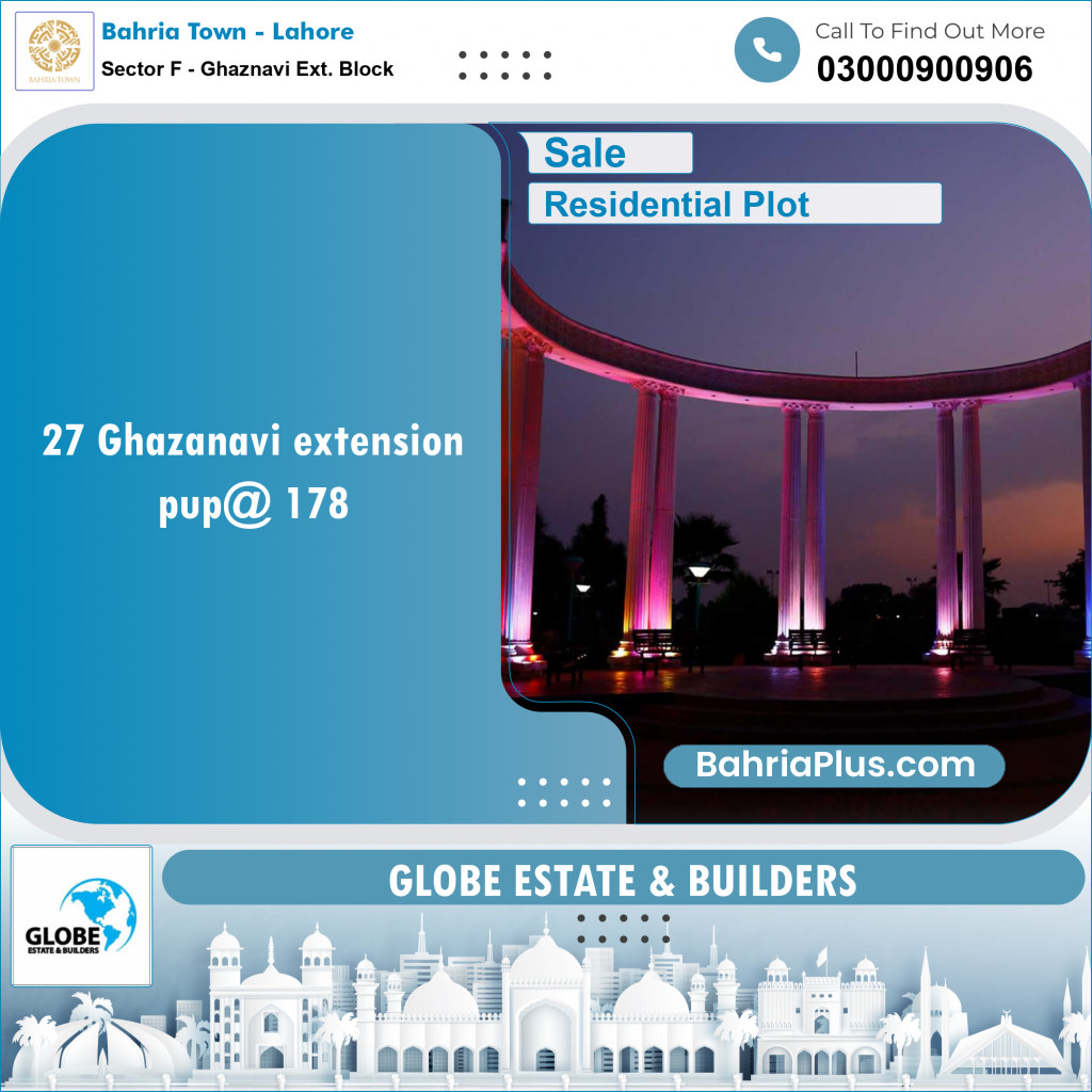 Residential Plot for Sale in Sector F - Ghaznavi Ext. Block - Bahria Town, Lahore - (BP-154422)