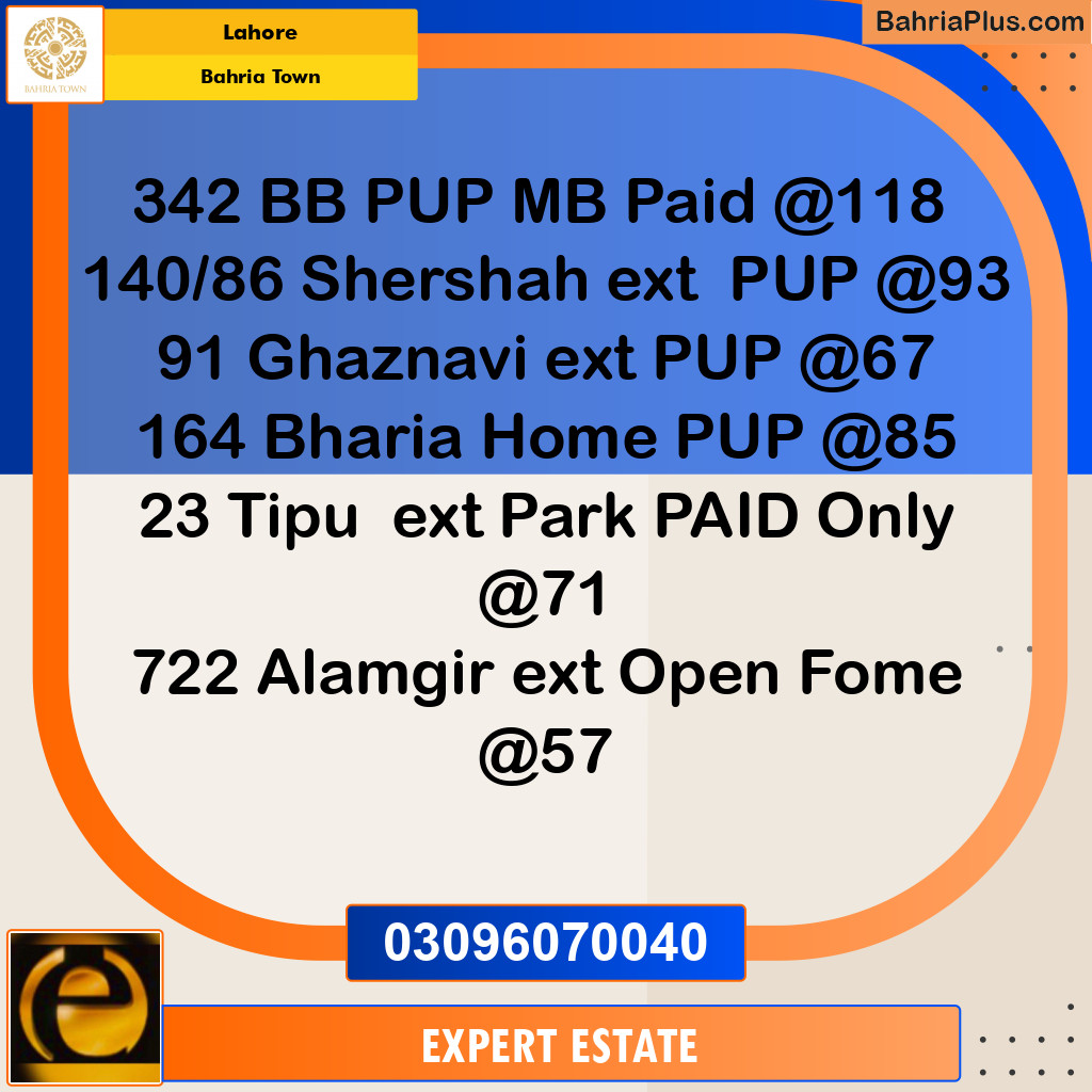 Residential Plot for Sale in Bahria Town, Lahore - (BP-154449)