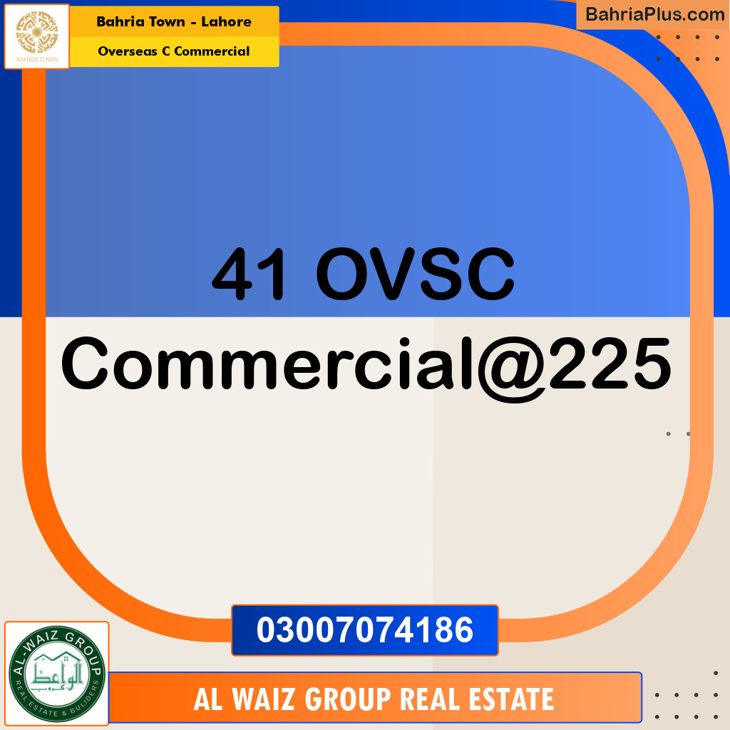Commercial Plot for Sale in Overseas C Commercial -  Bahria Town, Lahore - (BP-154459)