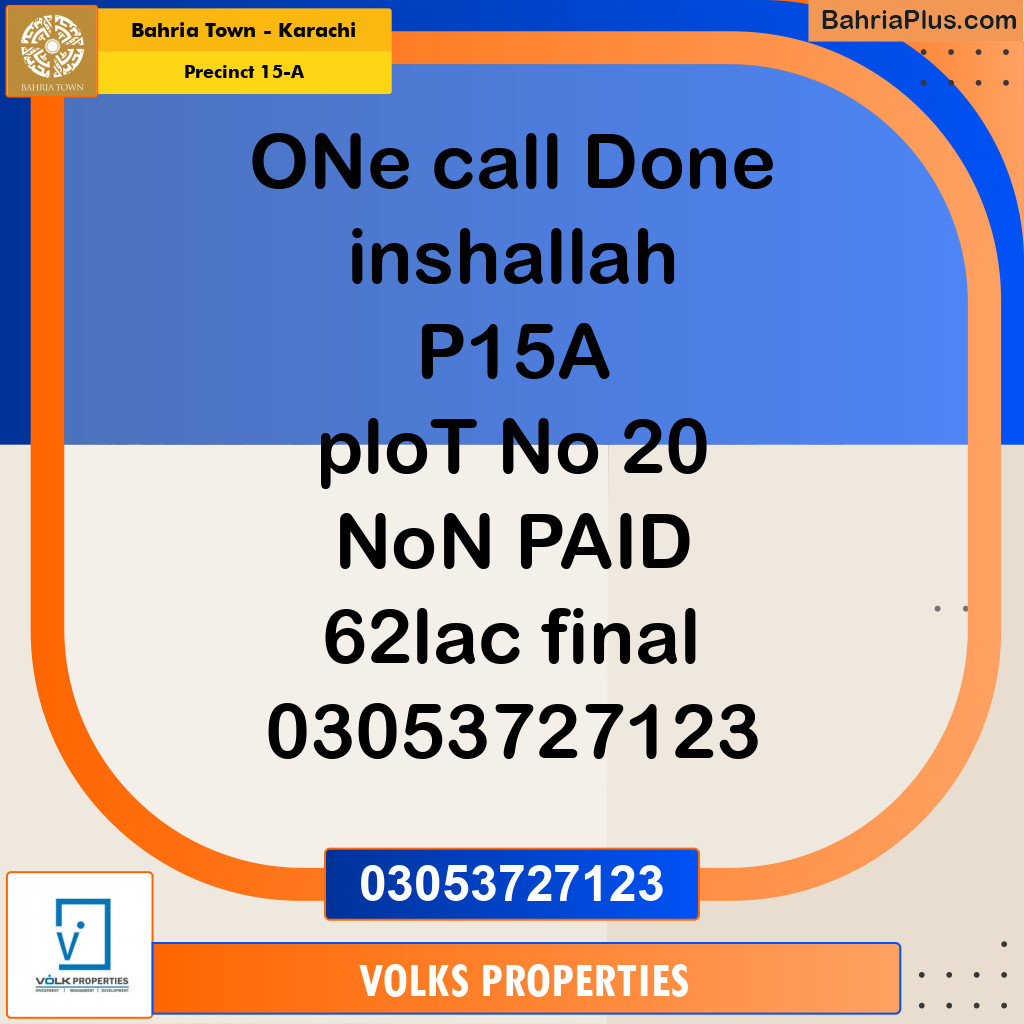 125 Sq. Yards Residential Plot for Sale in Precinct 15-A -  Bahria Town, Karachi - (BP-154460)