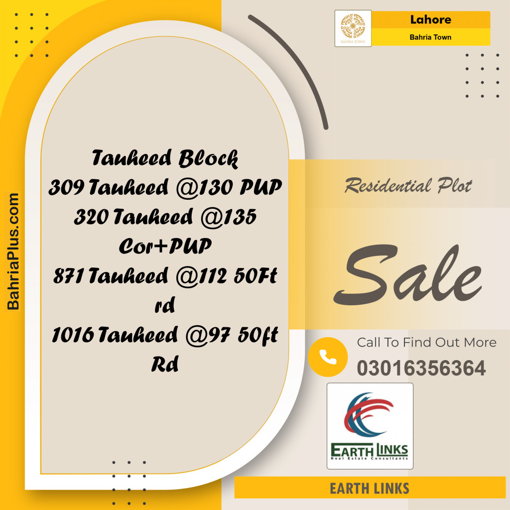 Residential Plot for Sale in Bahria Town, Lahore - (BP-154470)