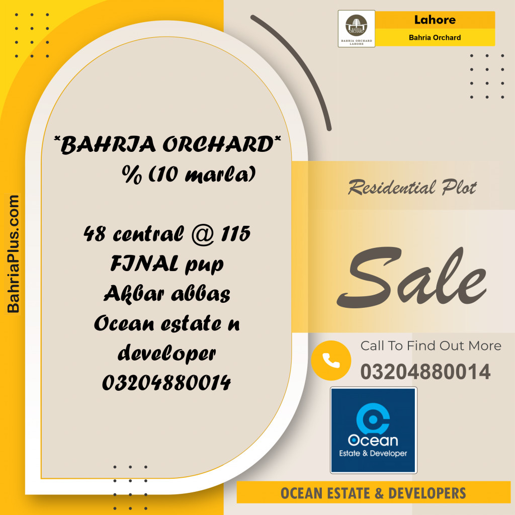 Residential Plot for Sale in Bahria Orchard, Lahore - (BP-154496)