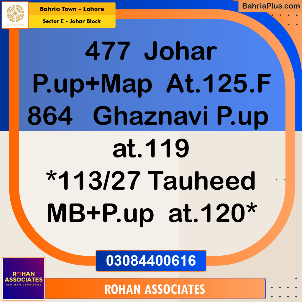 Residential Plot for Sale in Sector E - Johar Block -  Bahria Town, Lahore - (BP-154504)