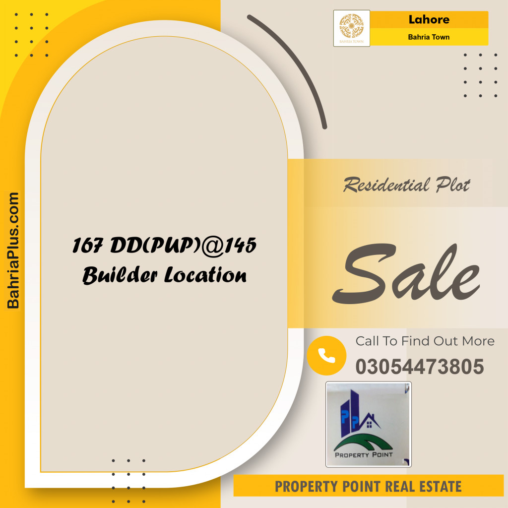 Residential Plot for Sale in Sector D - DD Block -  Bahria Town, Lahore - (BP-154524)