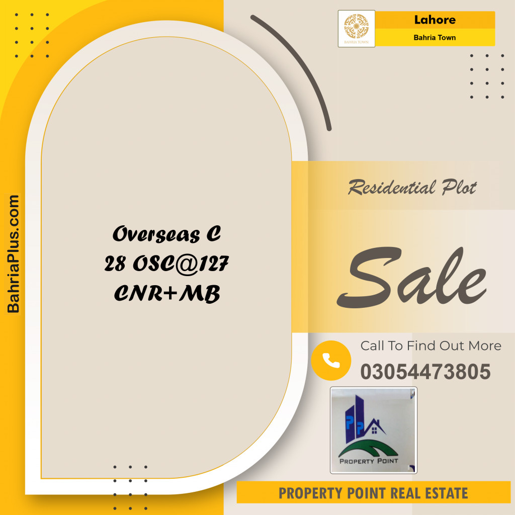 Residential Plot for Sale in Overseas C -  Bahria Town, Lahore - (BP-154531)