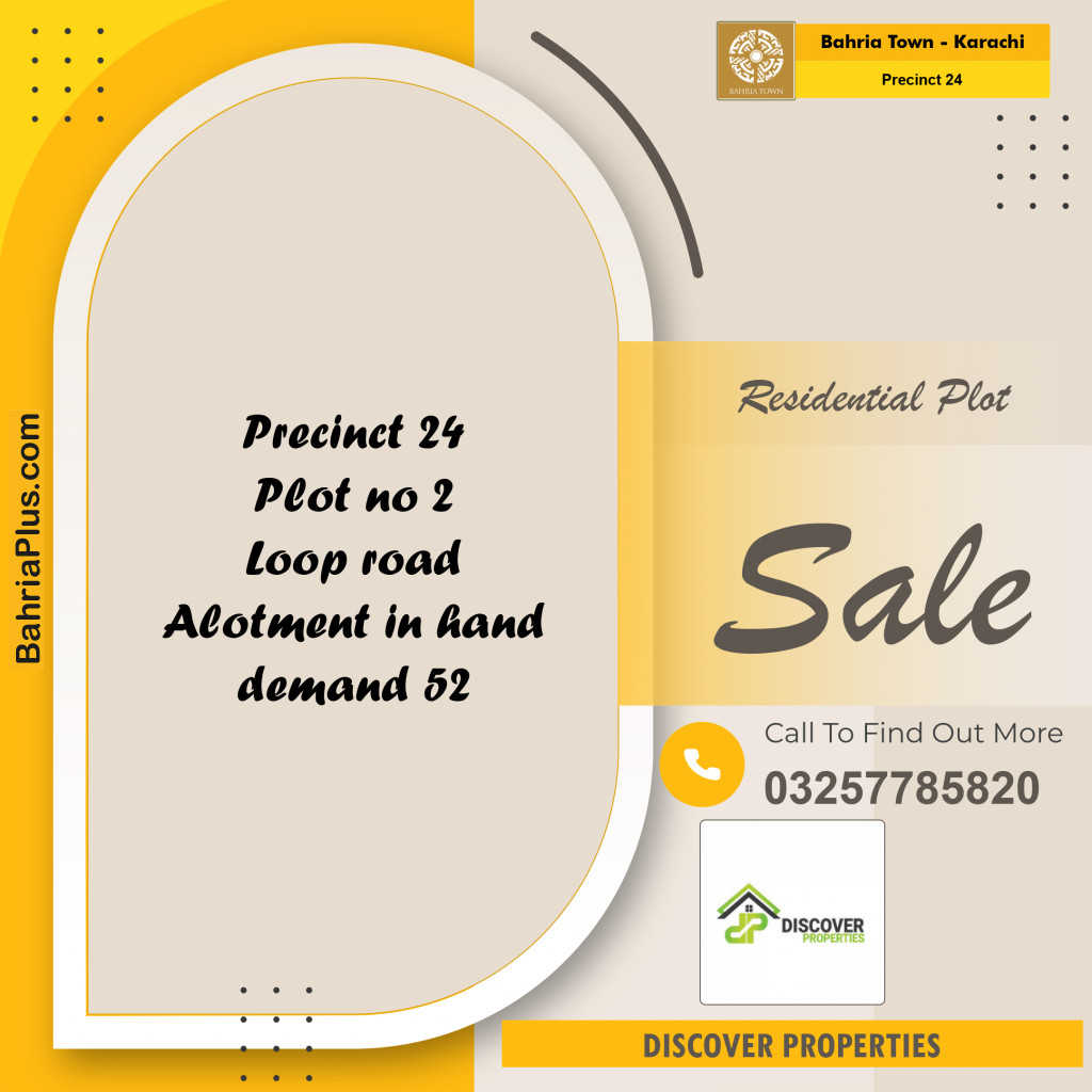 125 Sq. Yards Residential Plot for Sale in Precinct 24 -  Bahria Town, Karachi - (BP-154557)