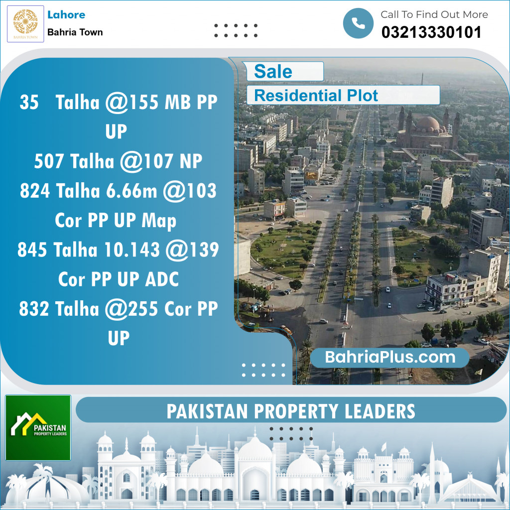 Residential Plot for Sale in Sector F - Talha Block -  Bahria Town, Lahore - (BP-154591)