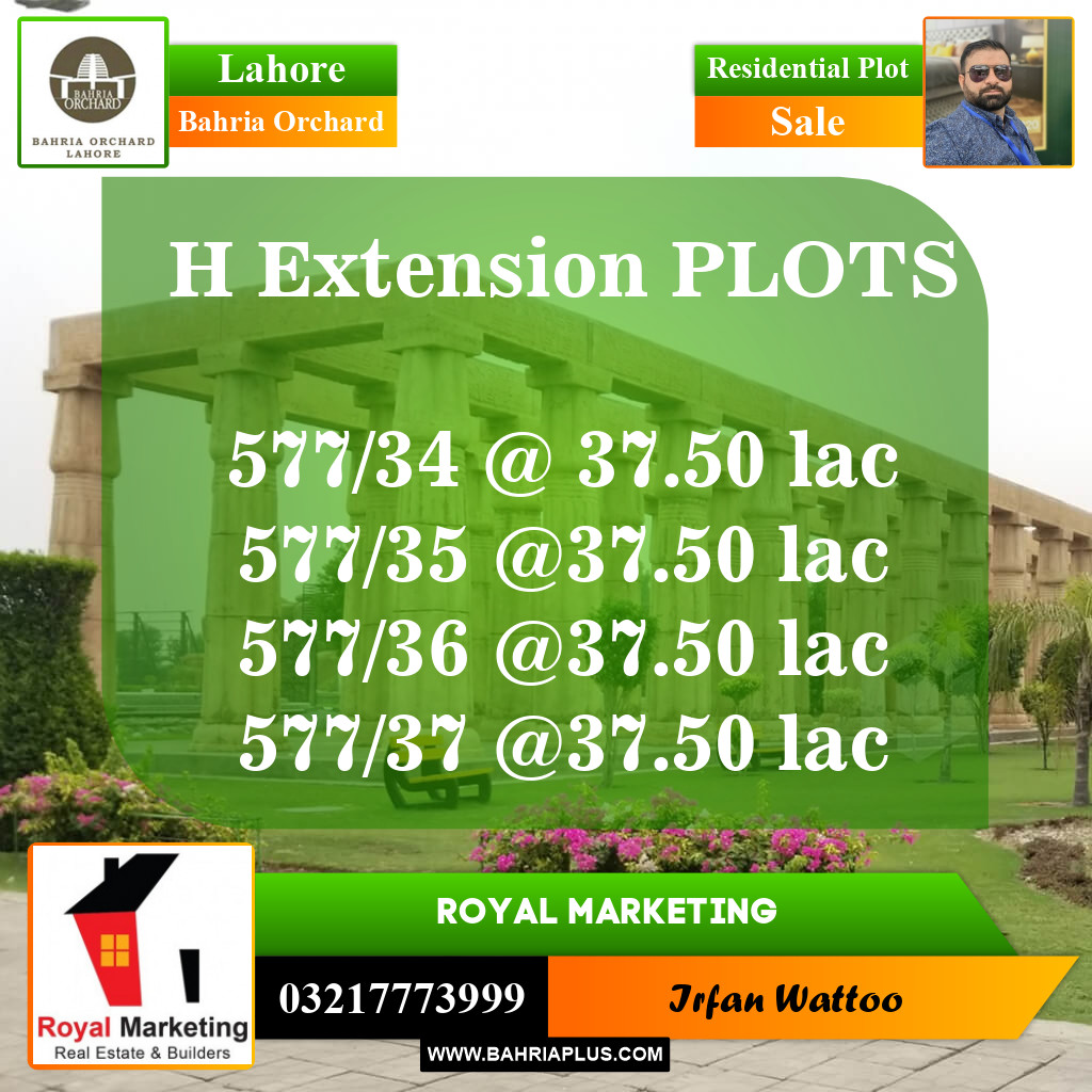 Residential Plot for Sale in Phase 2 - H Block -  Bahria Orchard, Lahore - (BP-154667)