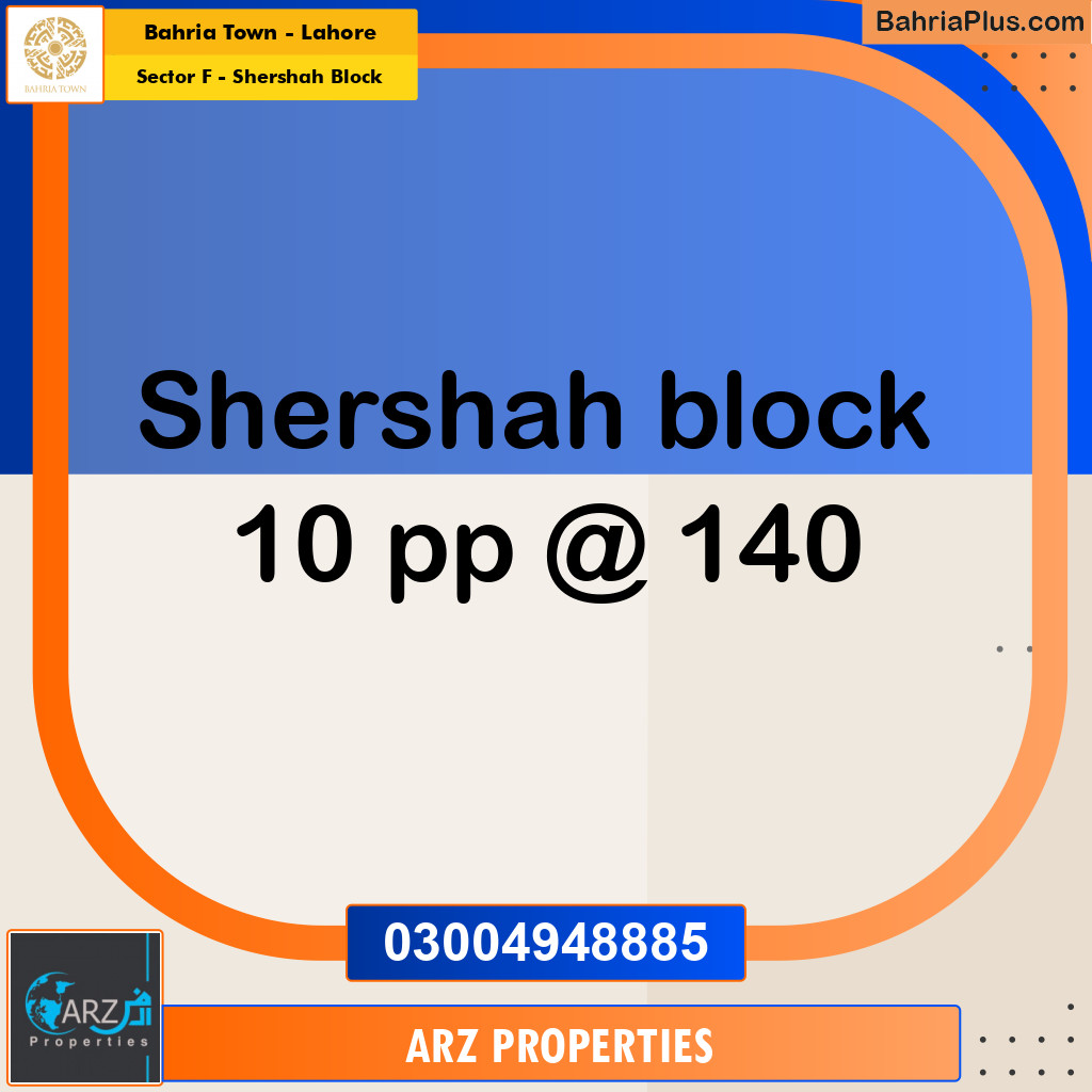 Residential Plot for Sale in Sector F - Shershah Block -  Bahria Town, Lahore - (BP-154738)