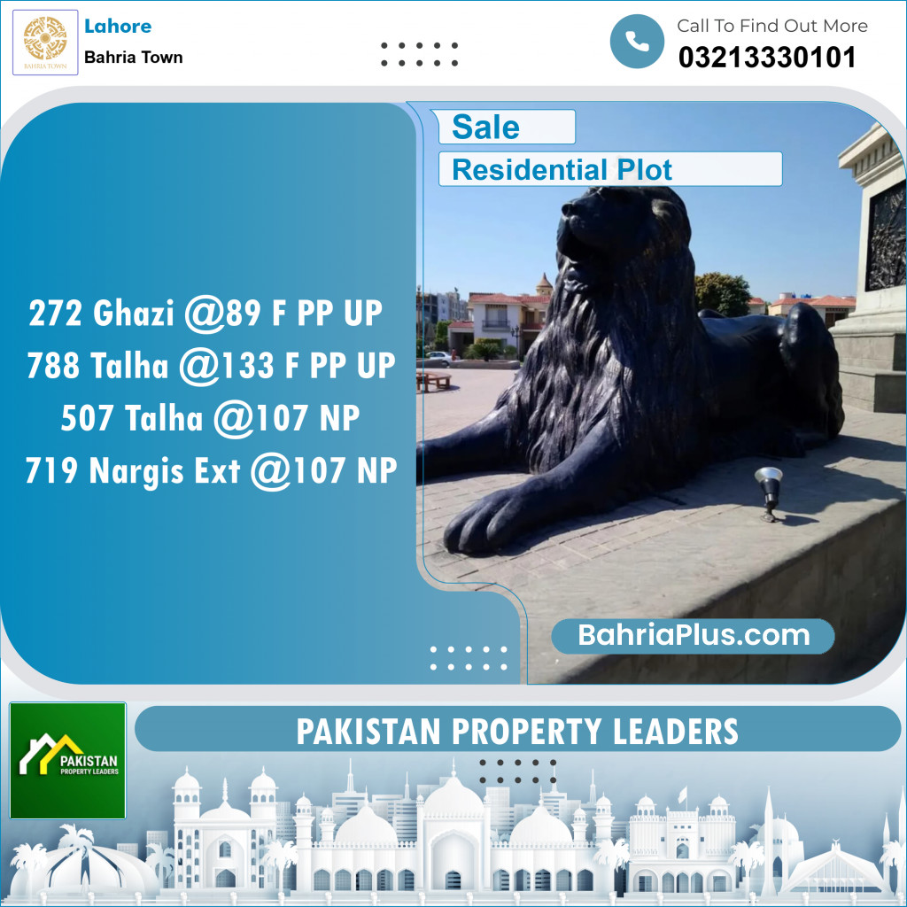 Residential Plot for Sale in Sector F - Ghazi Block -  Bahria Town, Lahore - (BP-154748)