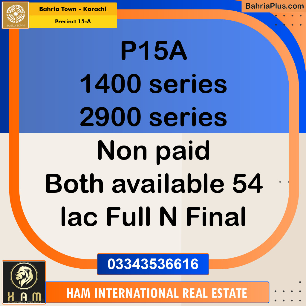 125 Sq. Yards Residential Plot for Sale in Precinct 15-A -  Bahria Town, Karachi - (BP-154756)