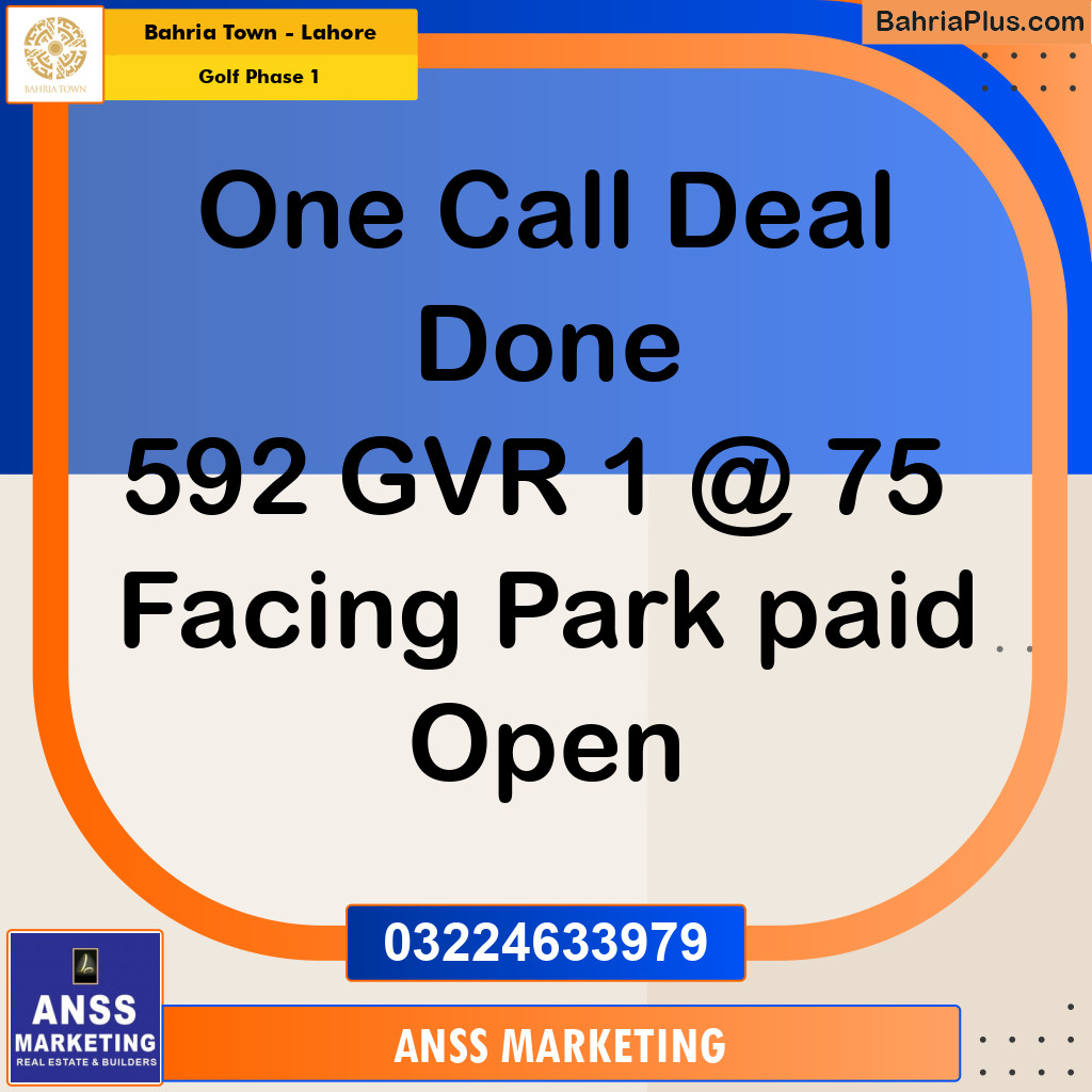 Residential Plot for Sale in Golf Phase 1 - Bahria Town, Lahore - (BP-154766)