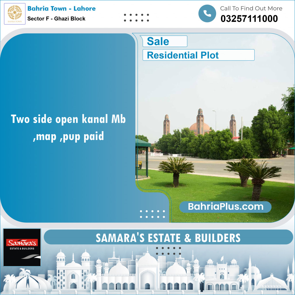 Residential Plot for Sale in Sector F - Ghazi Block -  Bahria Town, Lahore - (BP-154770)