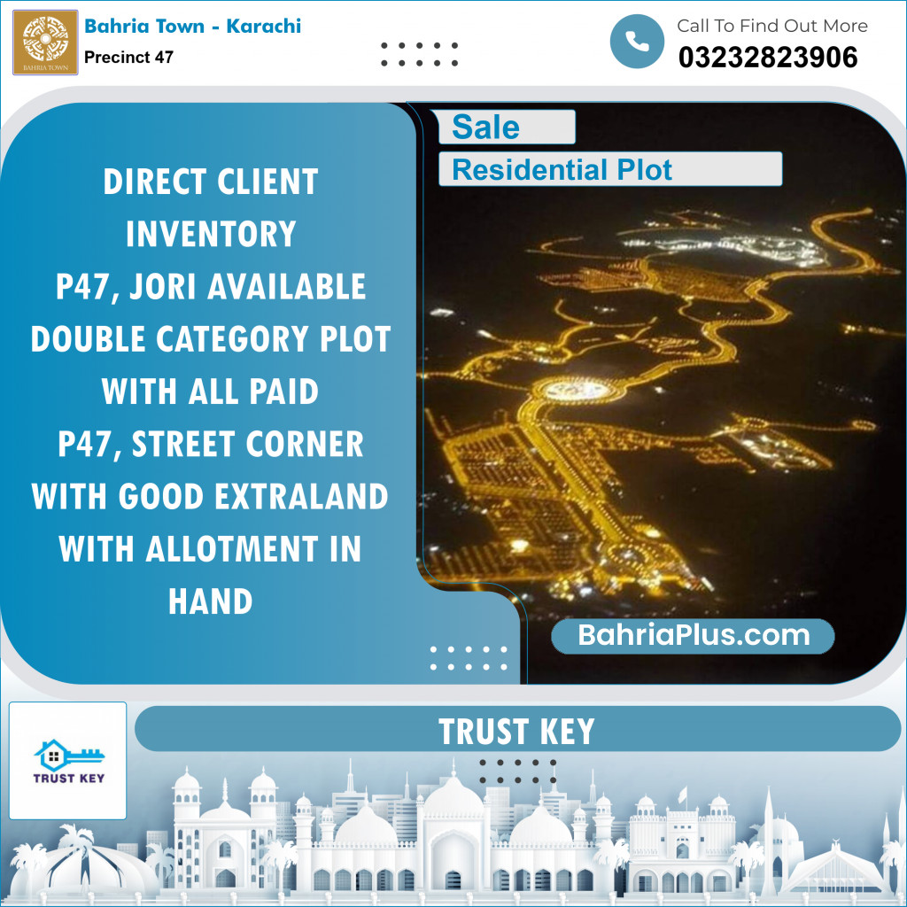 250 Sq. Yards Residential Plot for Sale in Precinct 47 -  Bahria Town, Karachi - (BP-154771)