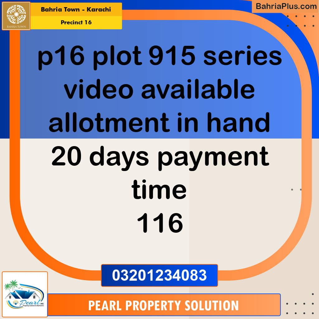 250 Sq. Yards Residential Plot for Sale in Precinct 16 -  Bahria Town, Karachi - (BP-154774)