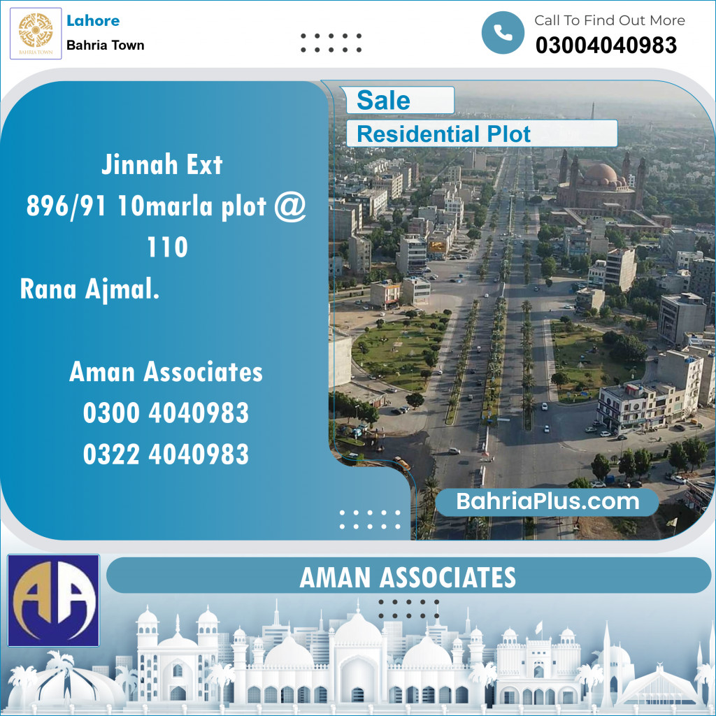 Residential Plot for Sale in Bahria Town, Lahore - (BP-154797)