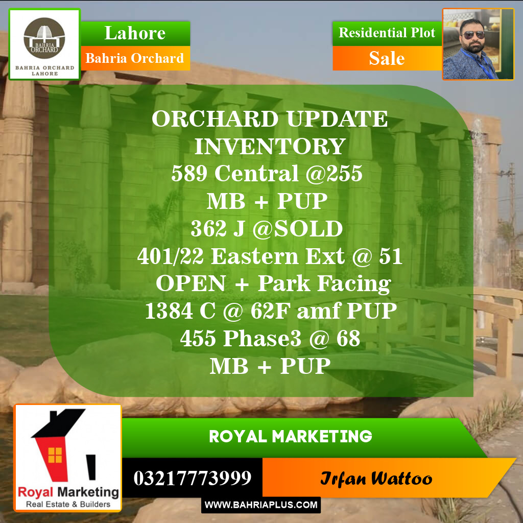 Residential Plot for Sale in Bahria Orchard, Lahore - (BP-154819)