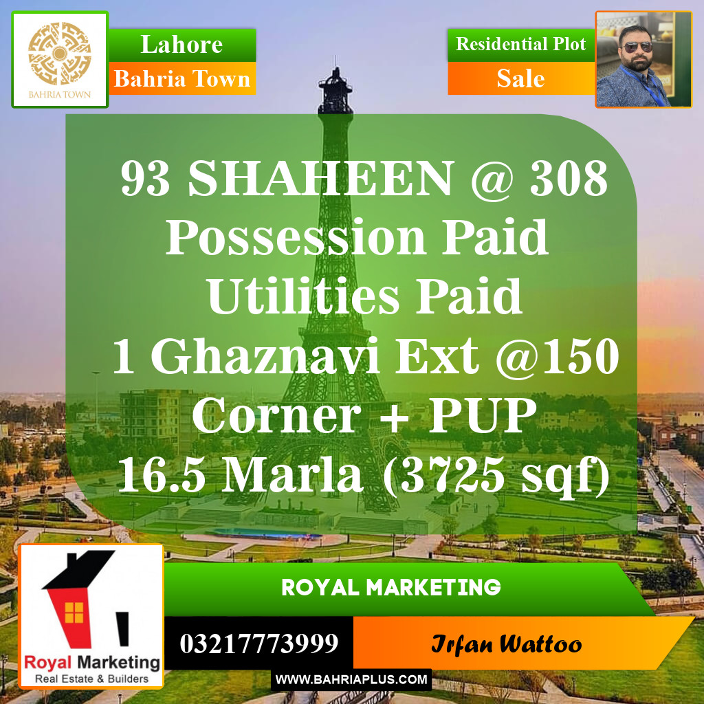 Residential Plot for Sale in Bahria Town, Lahore - (BP-154822)