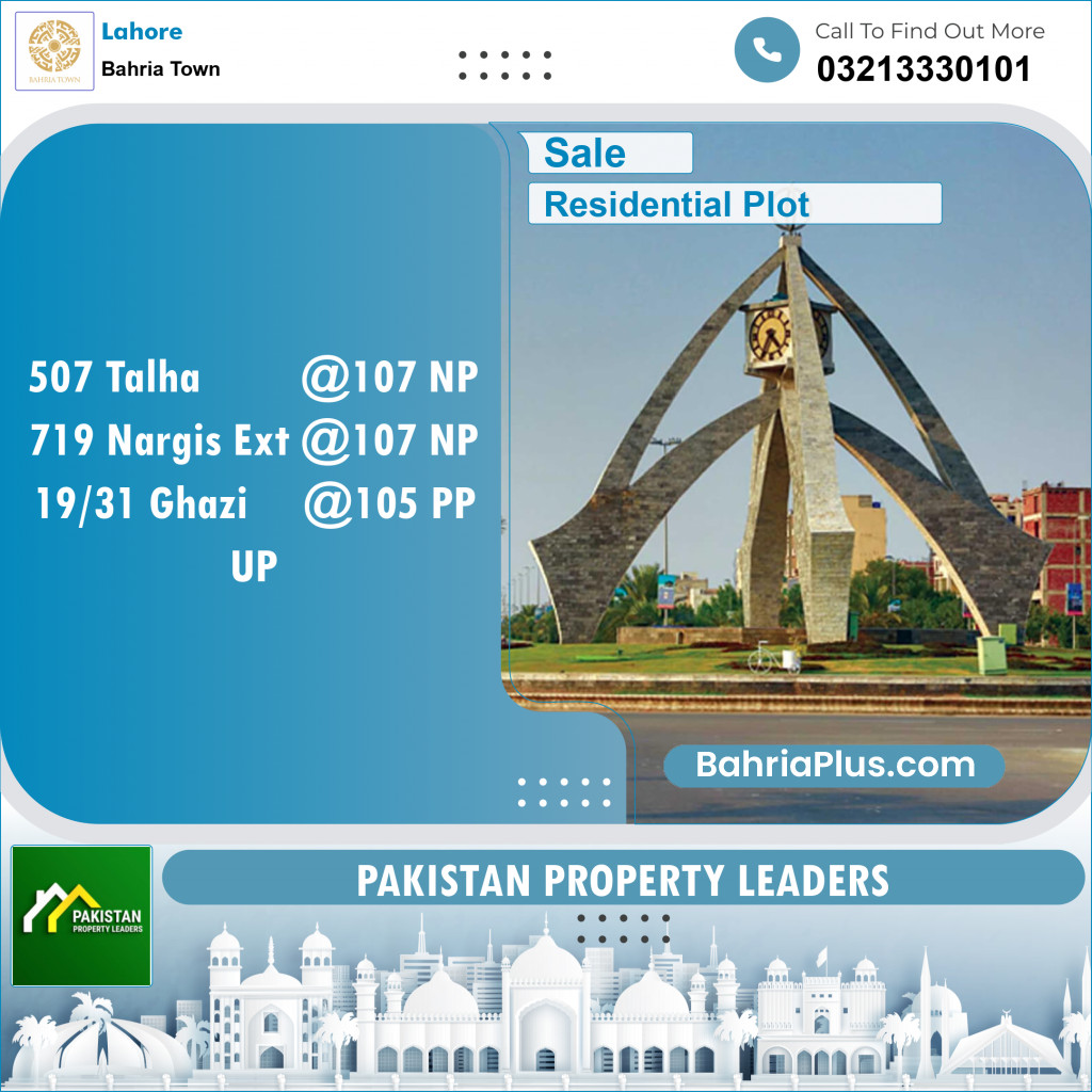 Residential Plot for Sale in Bahria Town, Lahore - (BP-154828)