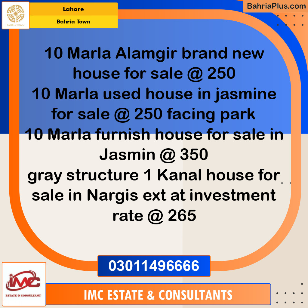Residential Plot for Sale in Sector C - Jasmine Block -  Bahria Town, Lahore - (BP-154859)
