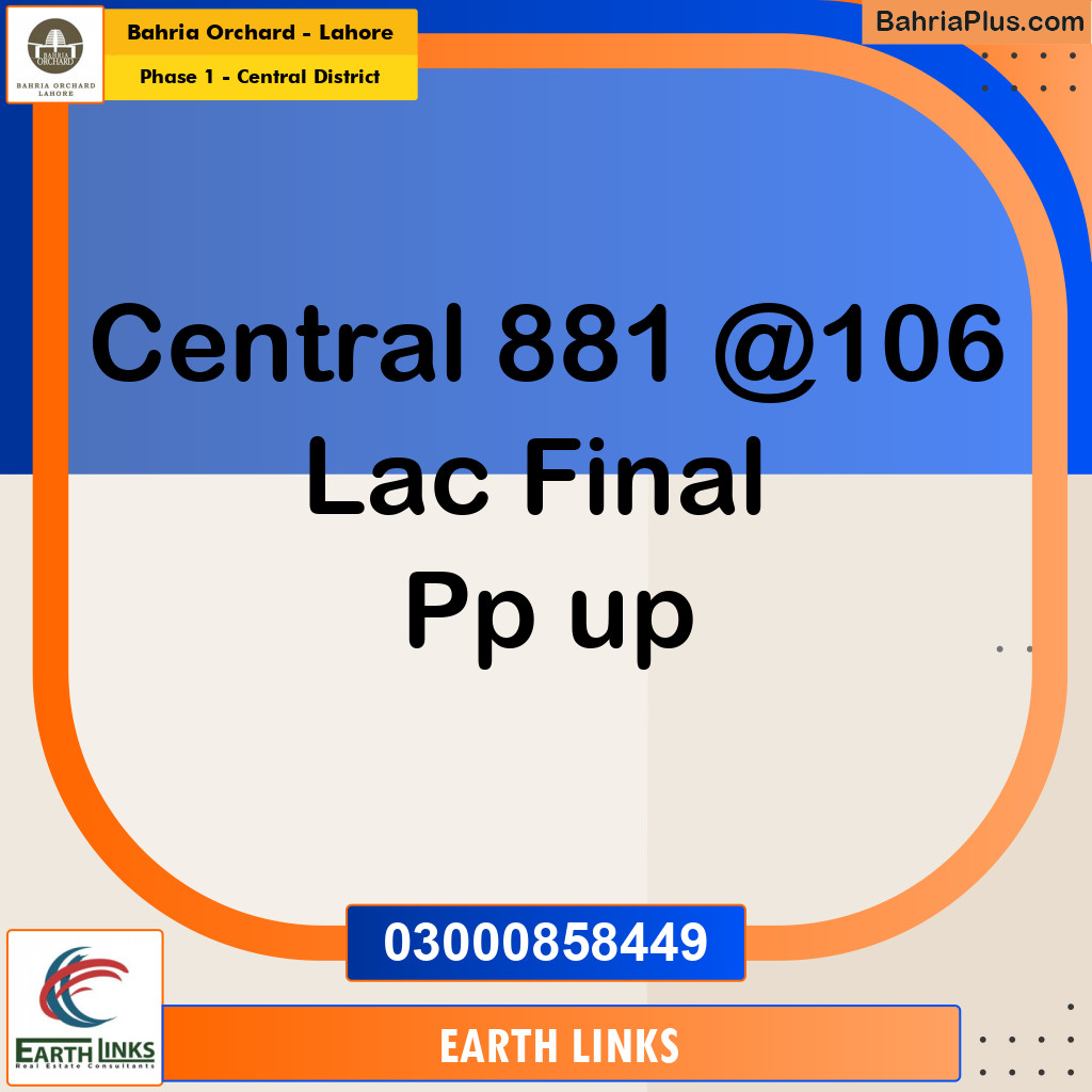 Residential Plot for Sale in Phase 1 - Central District - Bahria Orchard, Lahore - (BP-154879)