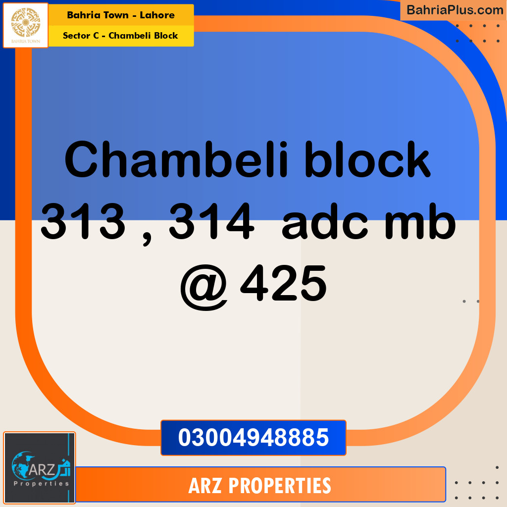 Residential Plot for Sale in Sector C - Chambeli Block -  Bahria Town, Lahore - (BP-154894)