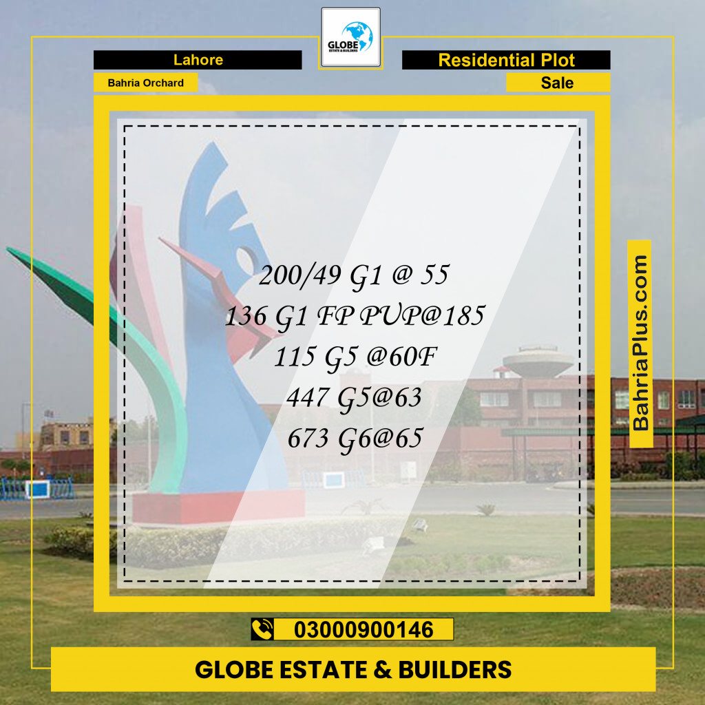 Residential Plot for Sale in Bahria Orchard, Lahore - (BP-154908)