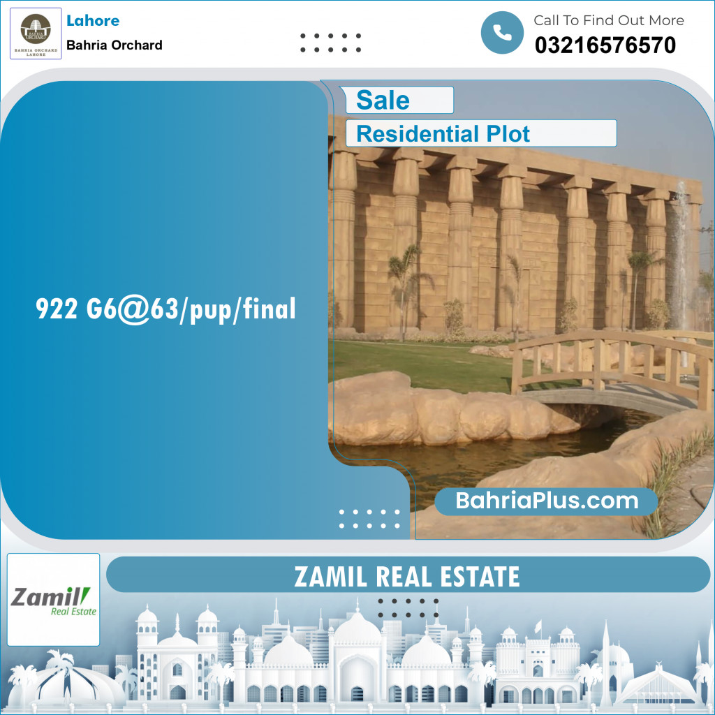 Residential Plot for Sale in Bahria Orchard, Lahore - (BP-154911)