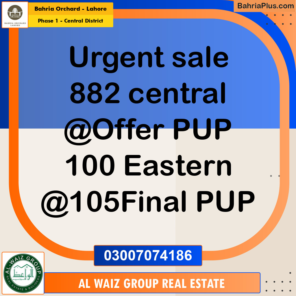 Residential Plot for Sale in Phase 1 - Central District -  Bahria Orchard, Lahore - (BP-154928)