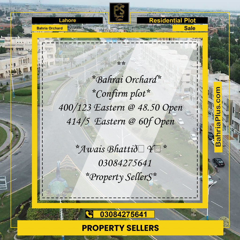 Residential Plot for Sale in Bahria Orchard, Lahore - (BP-154941)