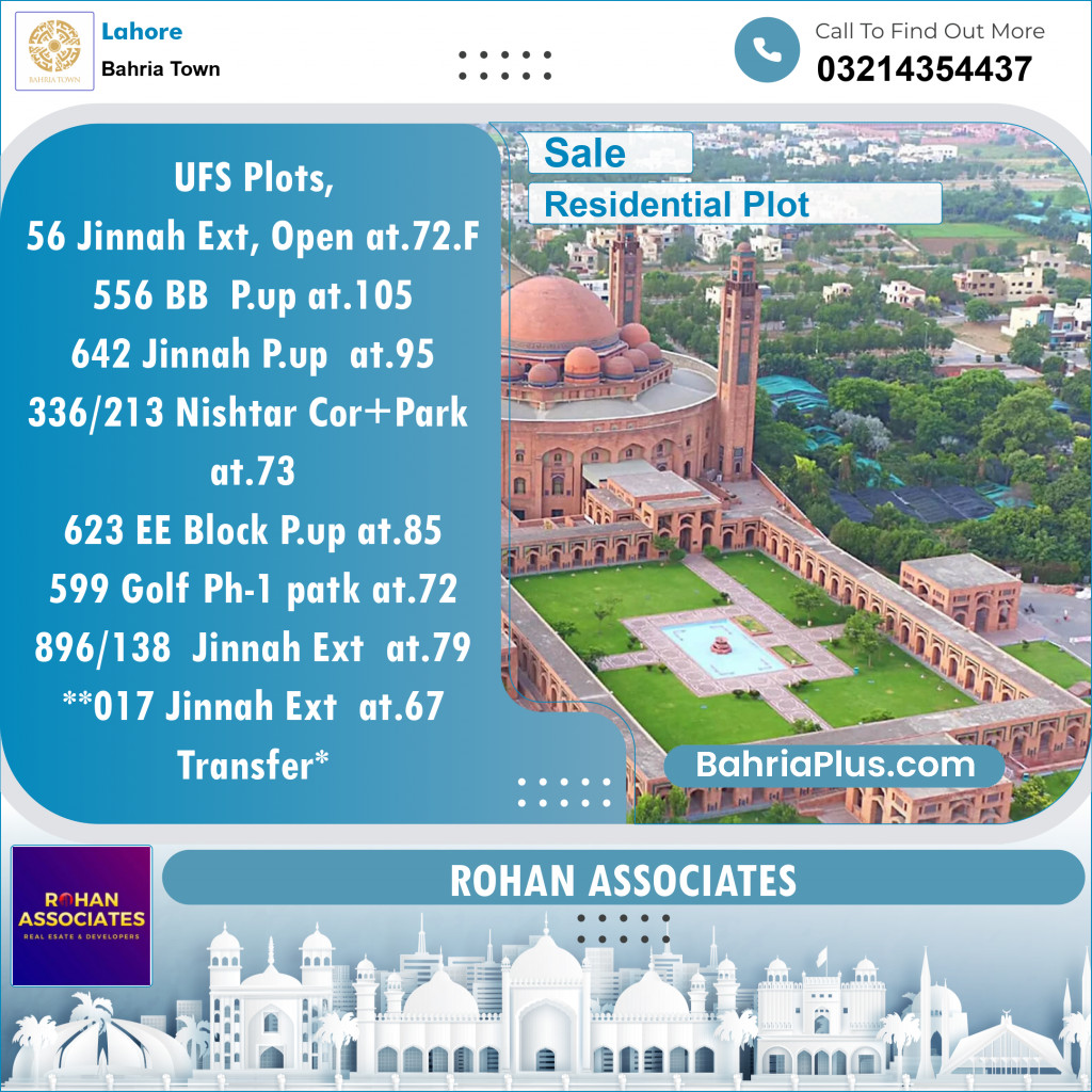 Residential Plot for Sale in Bahria Town, Lahore - (BP-154952)