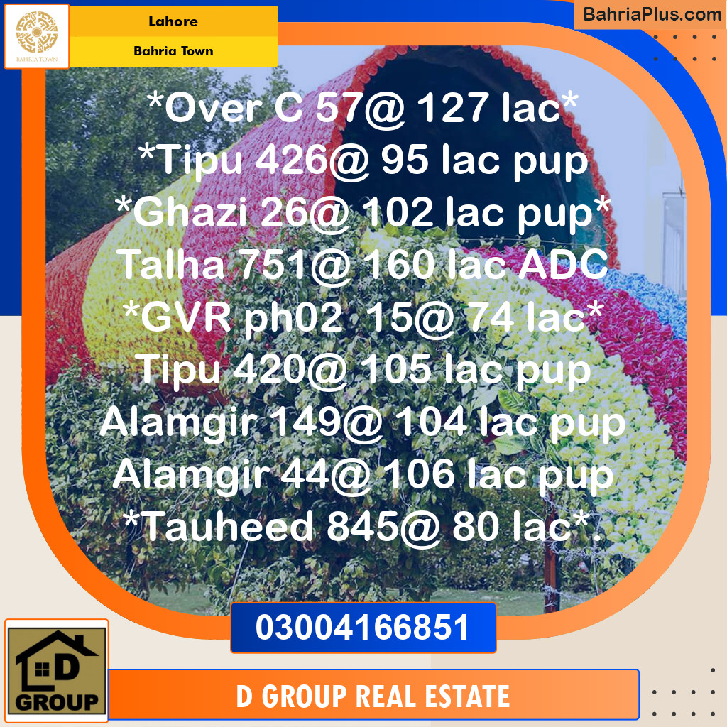 Residential Plot for Sale in Bahria Town, Lahore - (BP-154984)