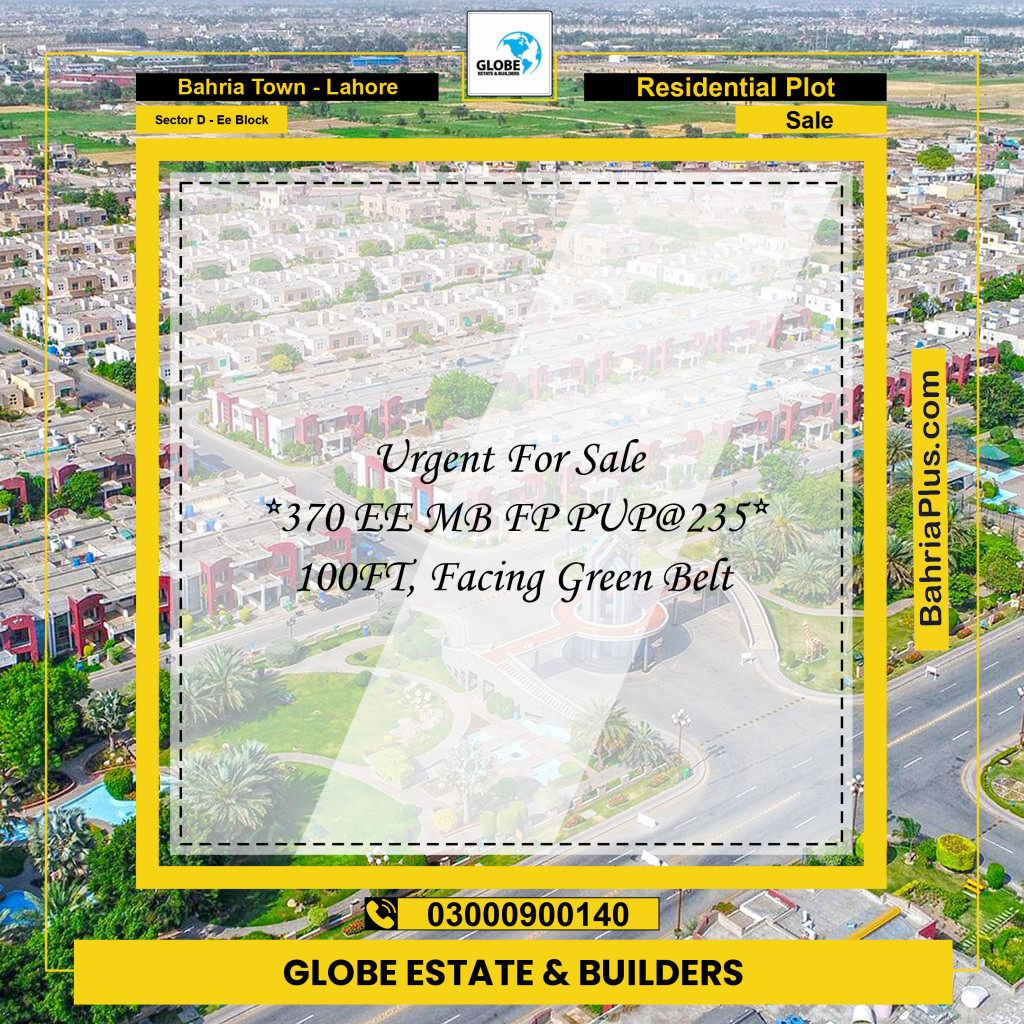 Residential Plot for Sale in Sector D - EE Block -  Bahria Town, Lahore - (BP-155004)