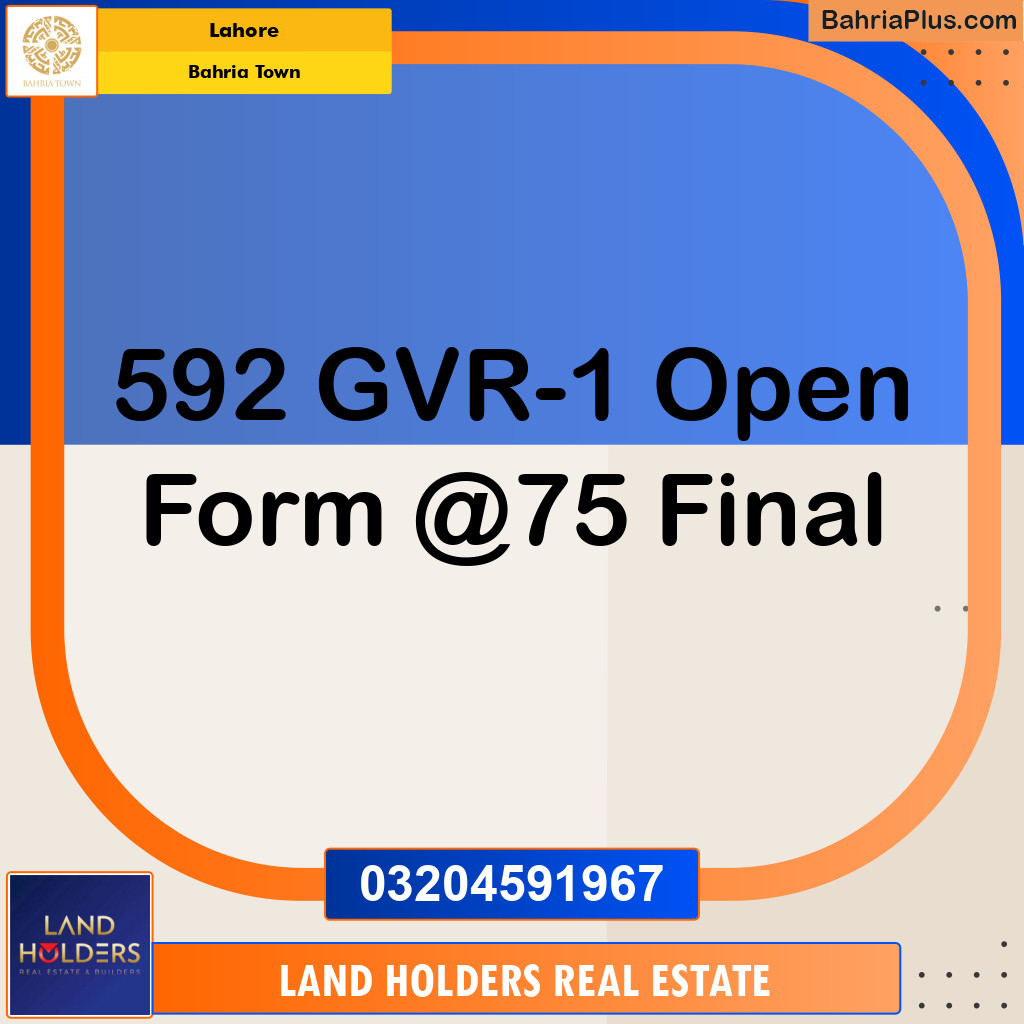 Residential Plot for Sale in Bahria Town, Lahore - (BP-155008)