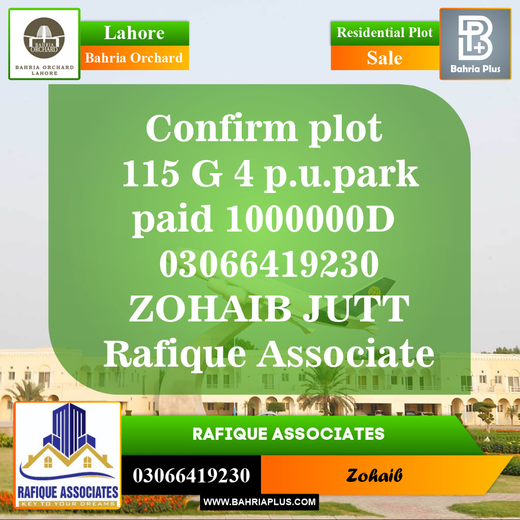 Residential Plot for Sale in Phase 4 - G4 Block -  Bahria Orchard, Lahore - (BP-155011)