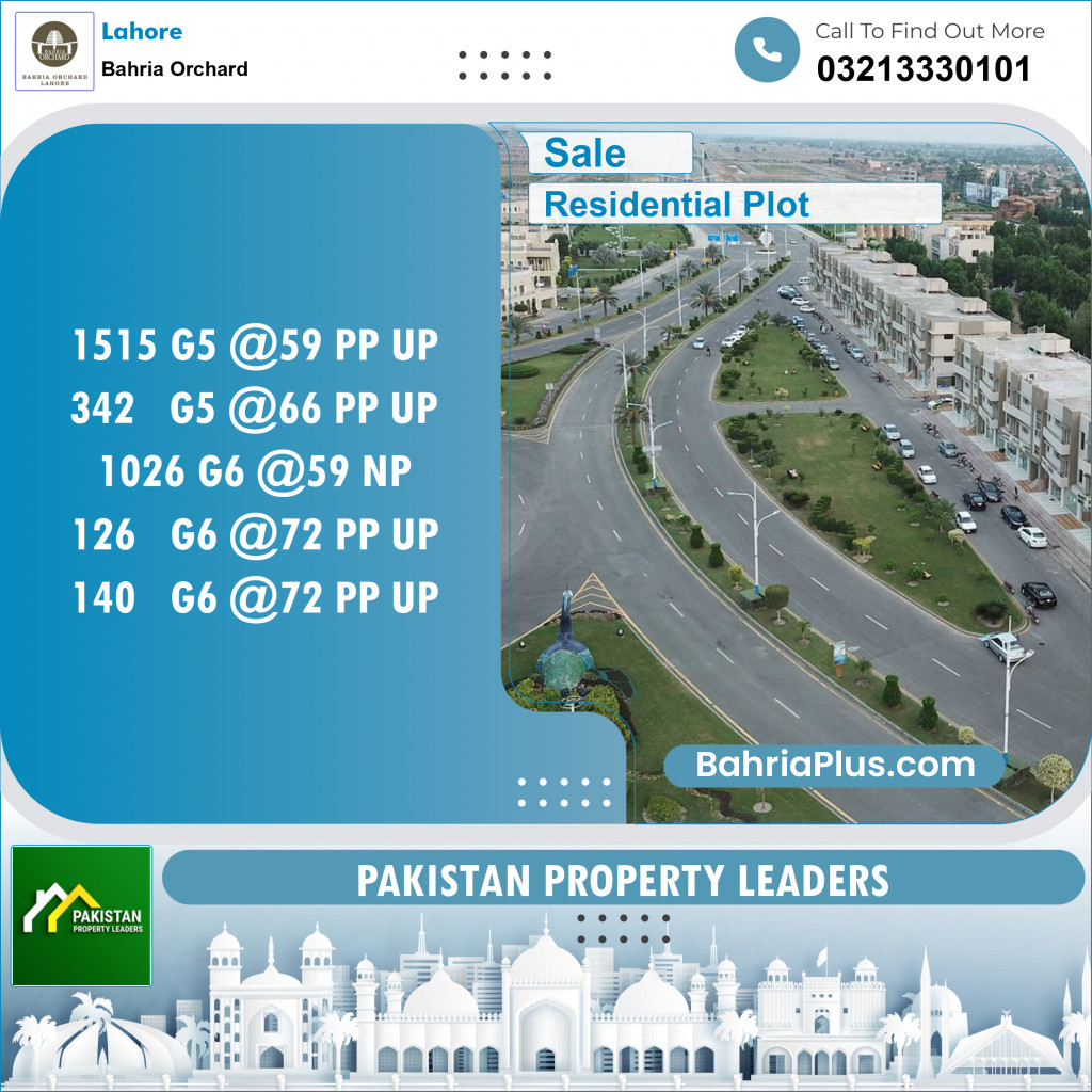 Residential Plot for Sale in Bahria Orchard, Lahore - (BP-155027)