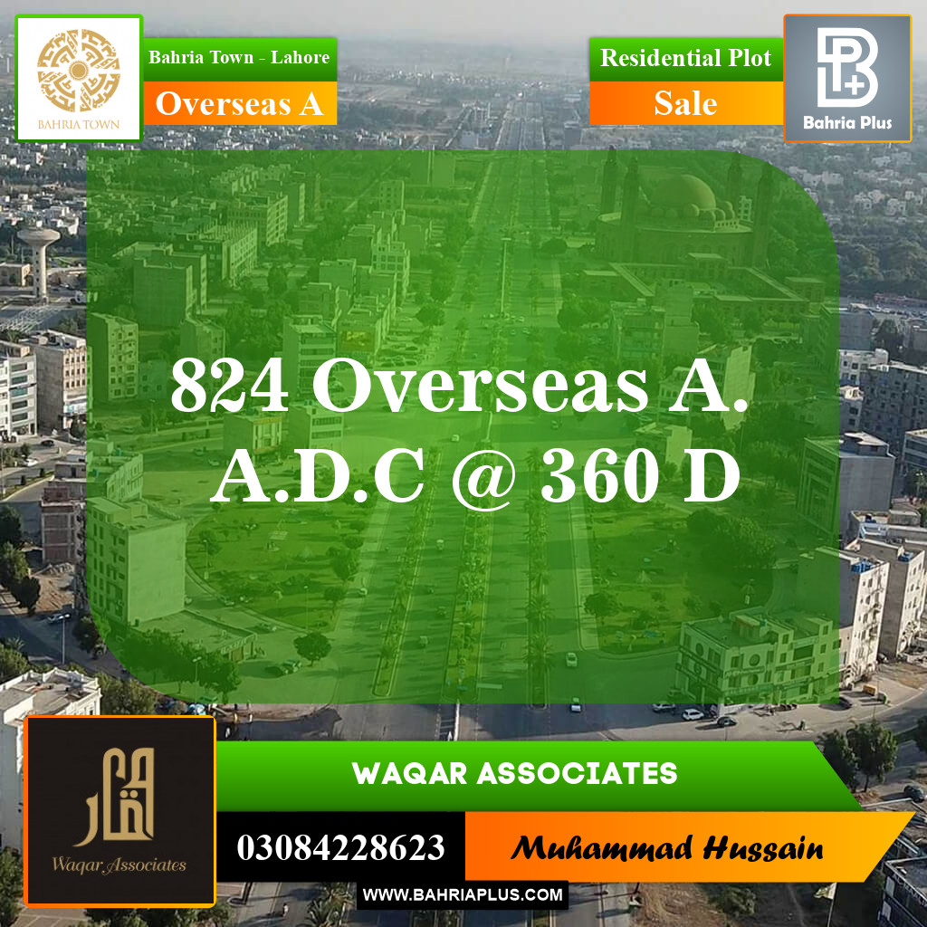 Residential Plot for Sale in Overseas A -  Bahria Town, Lahore - (BP-155034)