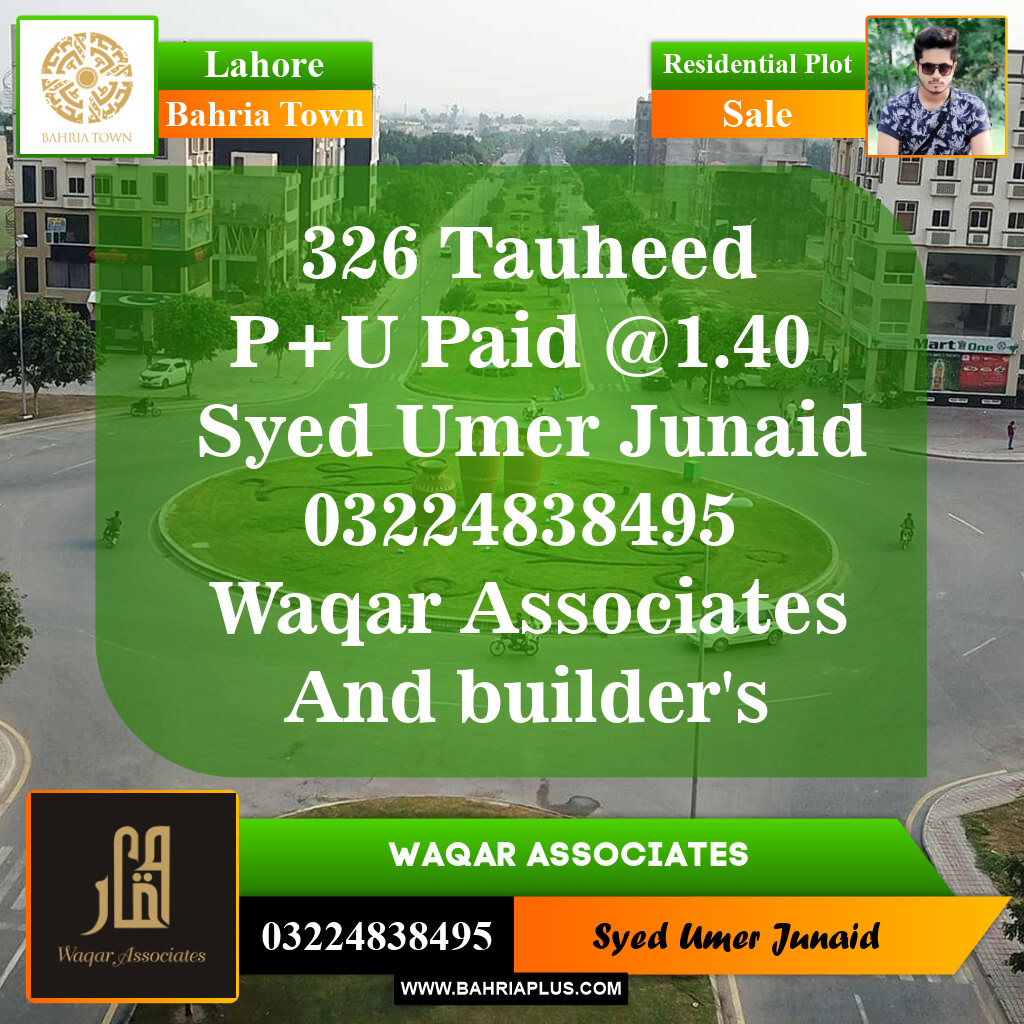 Residential Plot for Sale in Bahria Town, Lahore - (BP-155035)