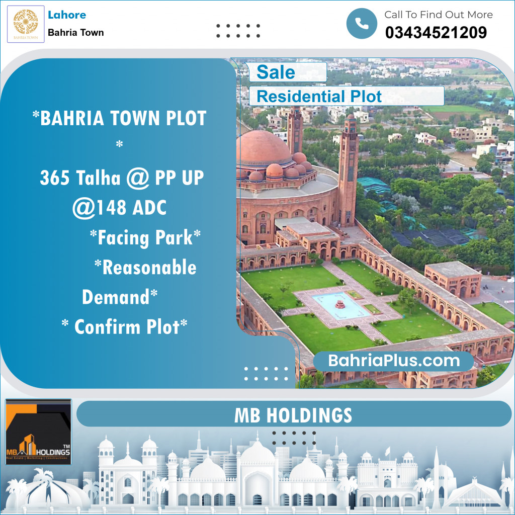 Residential Plot for Sale in Bahria Town, Lahore - (BP-155050)