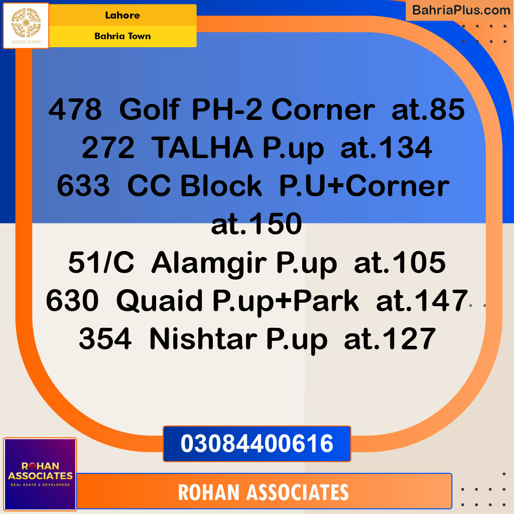 Residential Plot for Sale in Bahria Town, Lahore - (BP-155056)