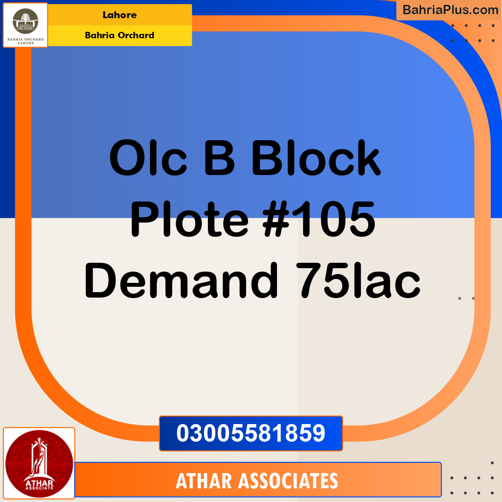 Residential Plot for Sale in Bahria Orchard, Lahore - (BP-155080)