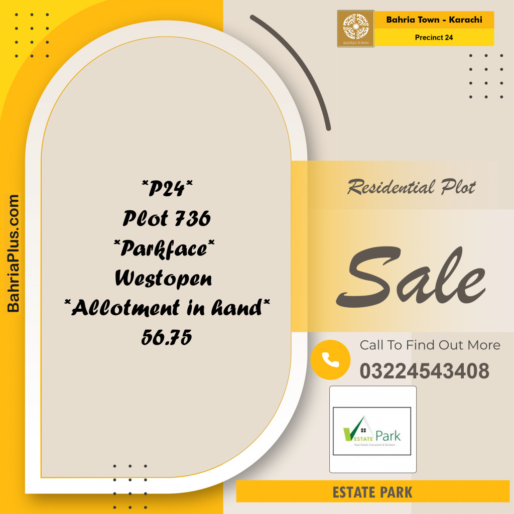 125 Sq. Yards Residential Plot for Sale in Precinct 24 -  Bahria Town, Karachi - (BP-155091)