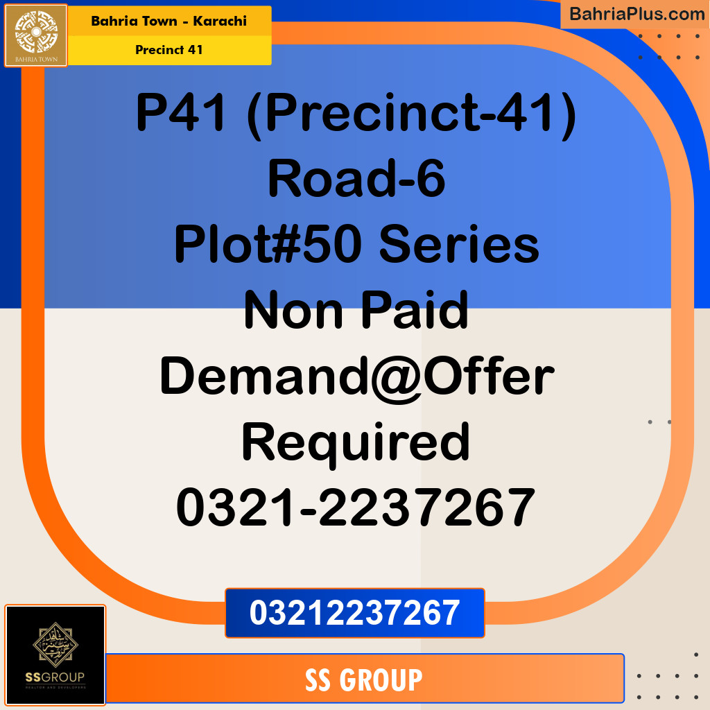 500 Sq. Yards Residential Plot for Sale in Precinct 41 -  Bahria Town, Karachi - (BP-155111)