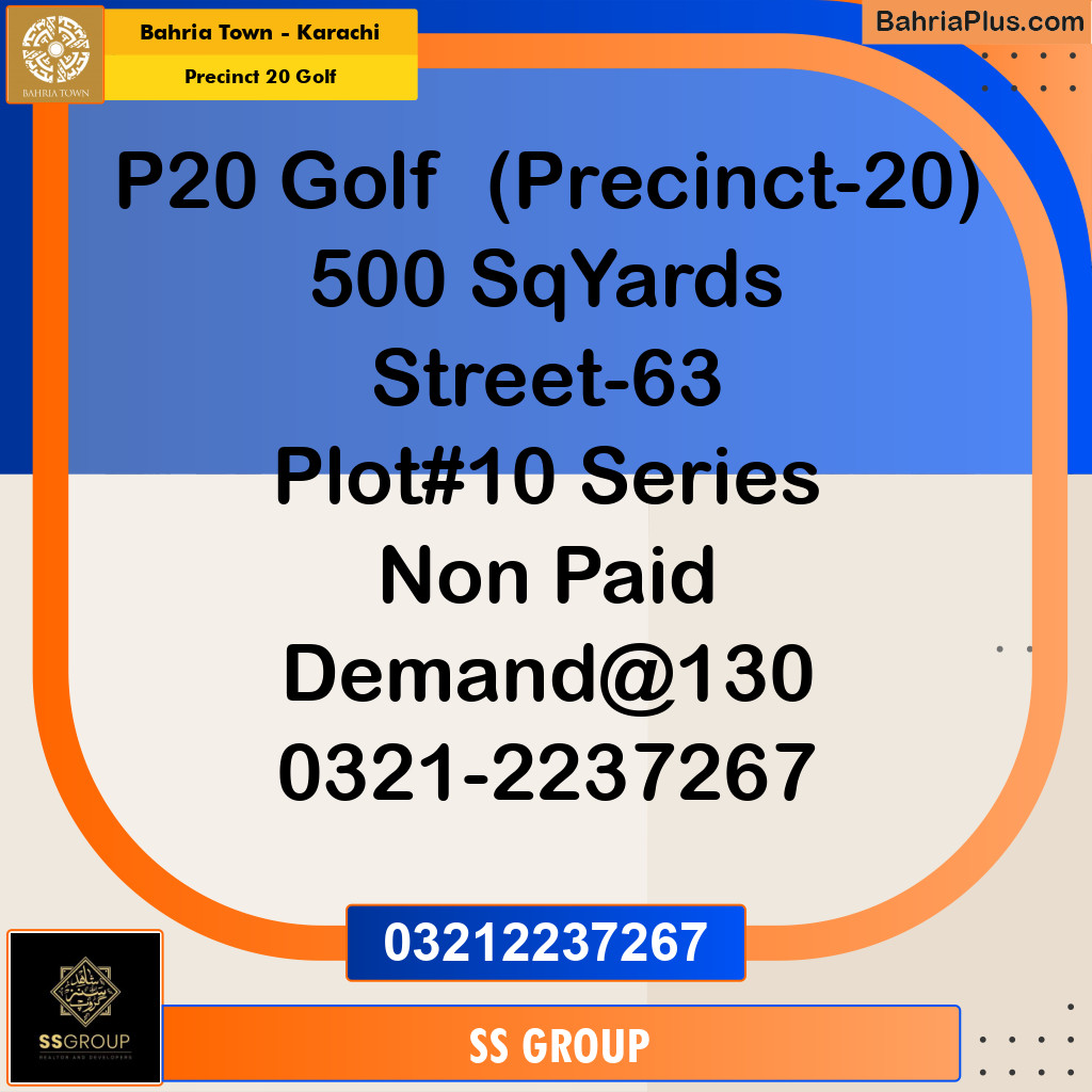 500 Sq. Yards Residential Plot for Sale in Precinct 20 Golf -  Bahria Town, Karachi - (BP-155116)