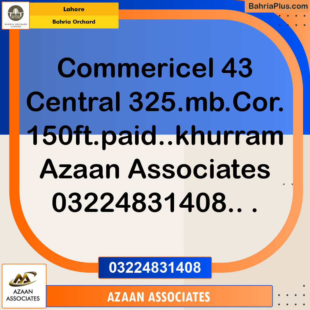 Residential Plot for Sale in Bahria Orchard, Lahore - (BP-155119)