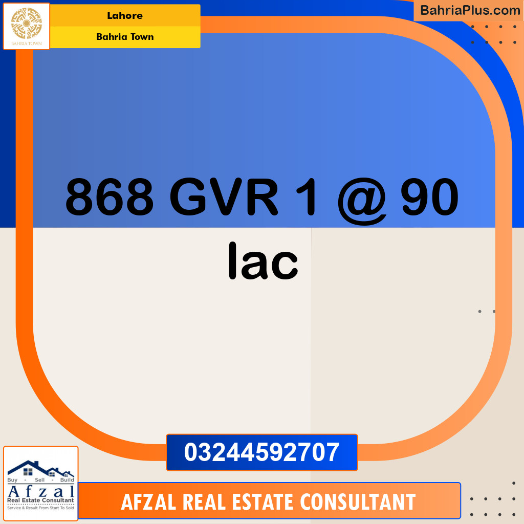 Residential Plot for Sale in Bahria Town, Lahore - (BP-155160)