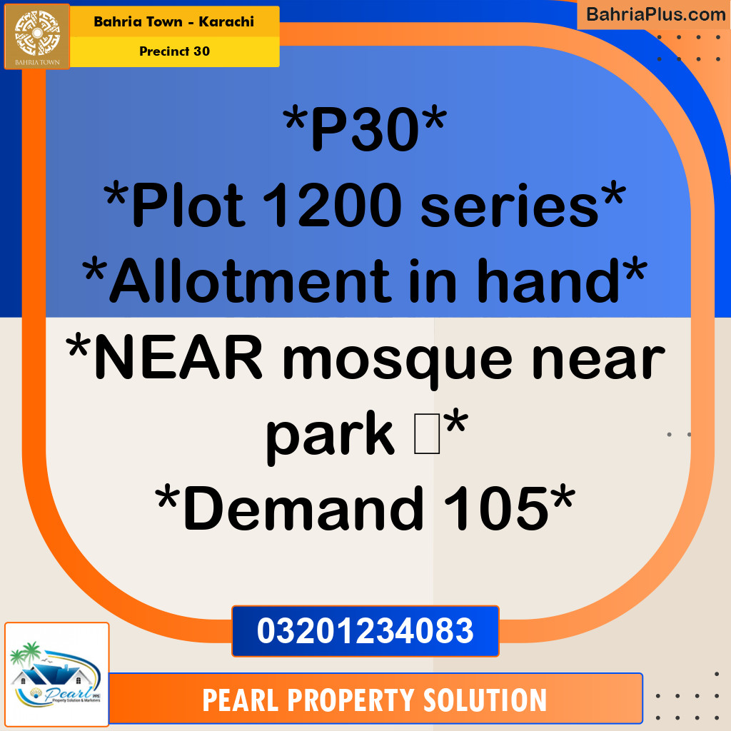 250 Sq. Yards Residential Plot for Sale in Precinct 30 -  Bahria Town, Karachi - (BP-155162)