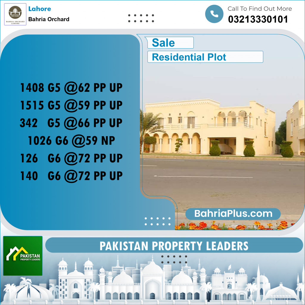 Residential Plot for Sale in Bahria Orchard, Lahore - (BP-155173)